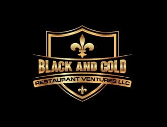 Black and gold restaurant ventures LLC logo design by uttam