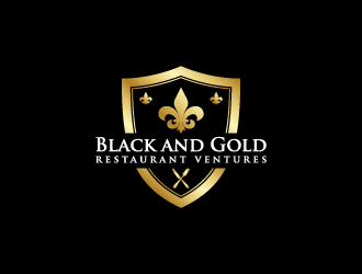 Black and gold restaurant ventures LLC logo design by kojic785