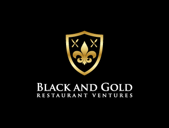 Black and gold restaurant ventures LLC logo design by kojic785