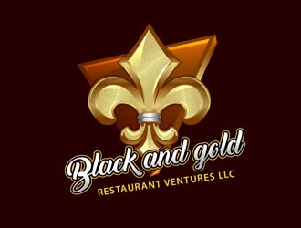 Black and gold restaurant ventures LLC logo design by frontrunner