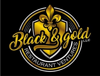 Black and gold restaurant ventures LLC logo design by MAXR