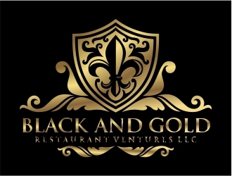 Black and gold restaurant ventures LLC logo design by Eko_Kurniawan