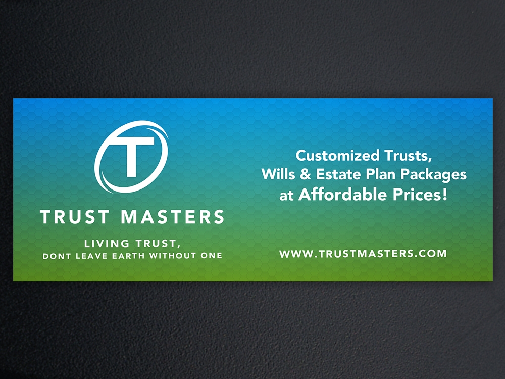 TrustMasters. This is not our logo. These are the 3 components I want to see in the logo (1)TrustMasters (2) Tagline: Living Trust, dont leave earth without one (3) Some sort of Globe   logo design by KHAI