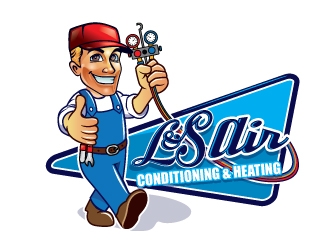 L & S Air Conditioning & Heating logo design by gogo