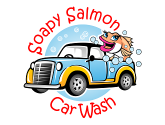 Soapy Salmon Car Wash logo design by haze