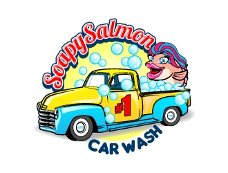 Soapy Salmon Car Wash logo design by jaize
