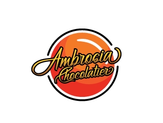 Ambrosia Chocolatier logo design by Erasedink