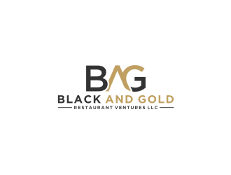Black and gold restaurant ventures LLC logo design by bricton