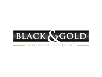 Black and gold restaurant ventures LLC logo design by Kraken