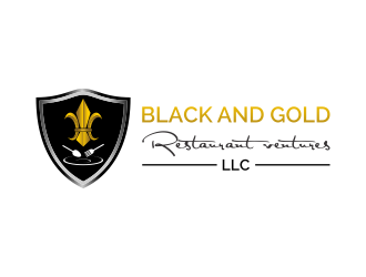 Black and gold restaurant ventures LLC logo design by savana