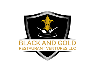 Black and gold restaurant ventures LLC logo design by savana