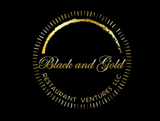 Black and gold restaurant ventures LLC logo design by czars