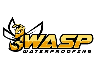 WASP WATERPROOFING logo design by ElonStark