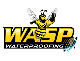 WASP WATERPROOFING logo design by MAXR
