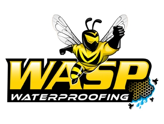 WASP WATERPROOFING logo design by MAXR