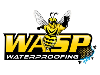WASP WATERPROOFING logo design by MAXR