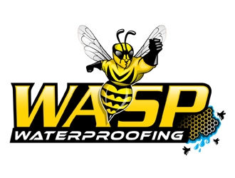 WASP WATERPROOFING logo design by MAXR