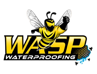 WASP WATERPROOFING logo design by MAXR
