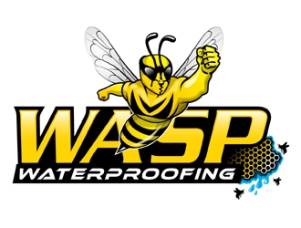 WASP WATERPROOFING logo design by MAXR