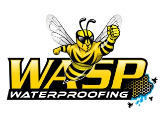 WASP WATERPROOFING logo design by MAXR