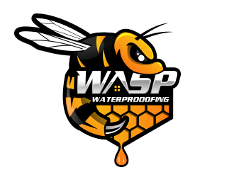 WASP WATERPROOFING logo design by schiena