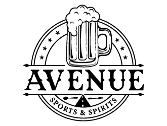 Avenue Sports & Spirits  logo design by Suvendu