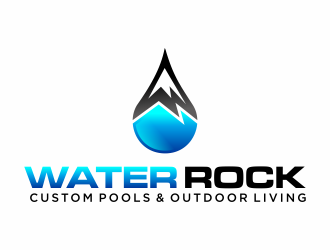 Water Rock Custom Pools & Outdoor Living logo design by hidro