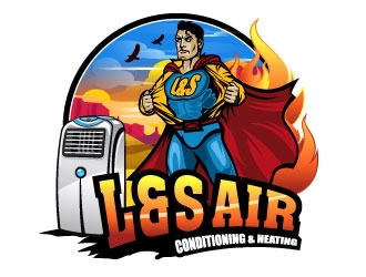 L & S Air Conditioning & Heating logo design by Suvendu