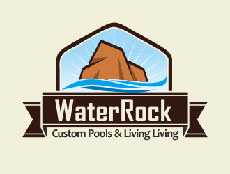 Water Rock Custom Pools & Outdoor Living logo design by YONK