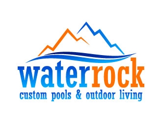Water Rock Custom Pools & Outdoor Living logo design by daywalker