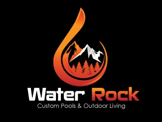 Water Rock Custom Pools & Outdoor Living logo design by Suvendu