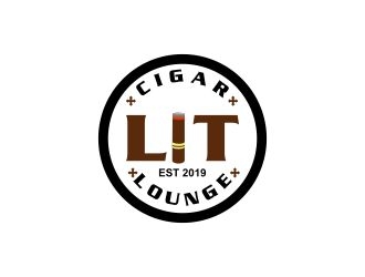 Lit Cigar Lounge logo design by naldart
