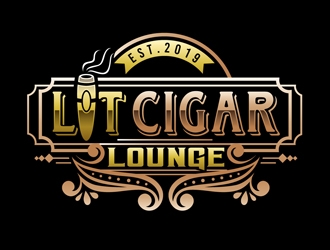 Lit Cigar Lounge logo design by DreamLogoDesign