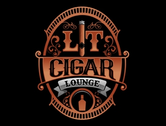 Lit Cigar Lounge logo design by DreamLogoDesign