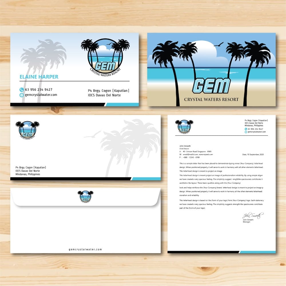 GEM Crystal Waters Resort logo design by Boomstudioz