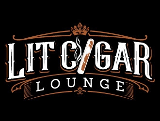 Lit Cigar Lounge logo design by jaize