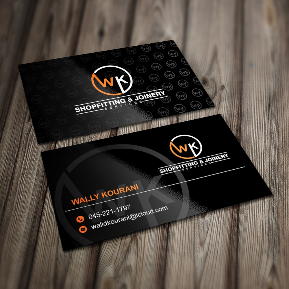 wk shopfitting & joinery services  logo design by Kindo
