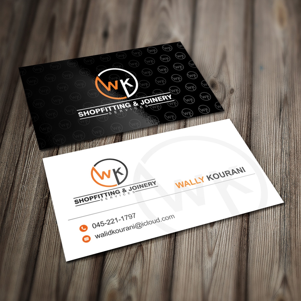 wk shopfitting & joinery services  logo design by Kindo