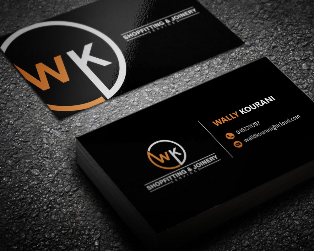 wk shopfitting & joinery services  logo design by Boomstudioz