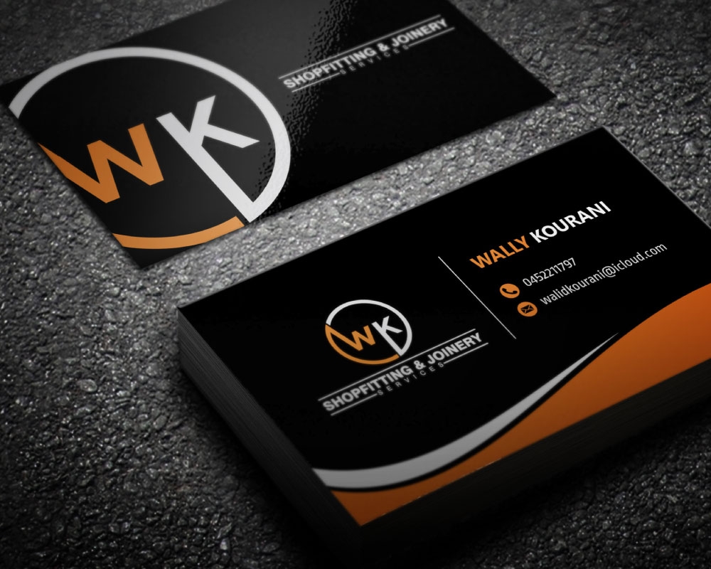 wk shopfitting & joinery services  logo design by Boomstudioz