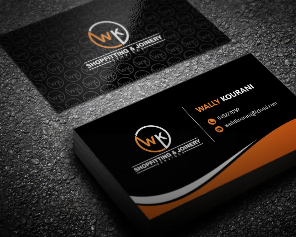 wk shopfitting & joinery services  logo design by Boomstudioz