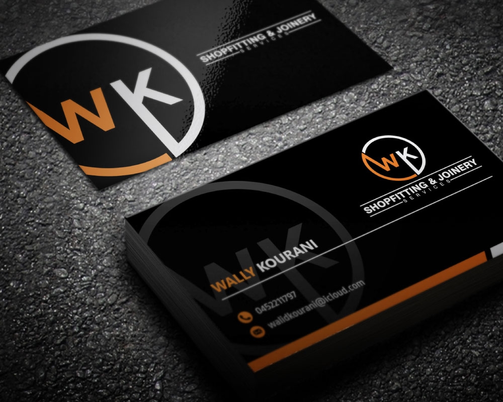wk shopfitting & joinery services  logo design by Boomstudioz
