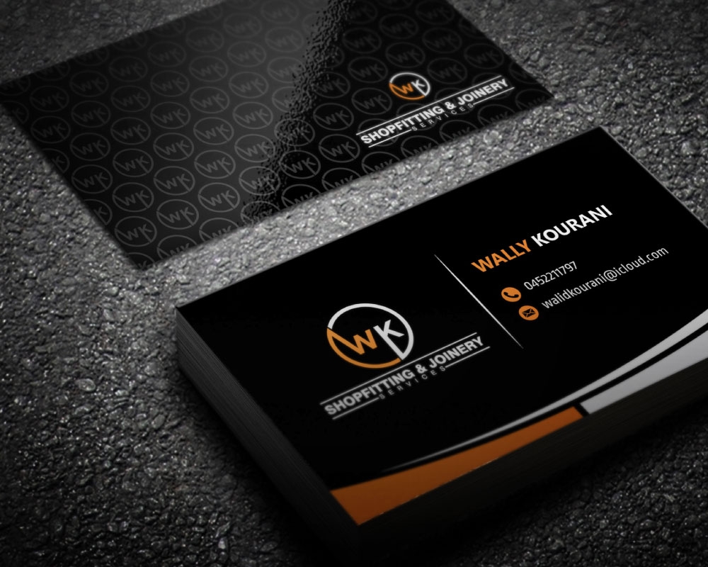 wk shopfitting & joinery services  logo design by Boomstudioz