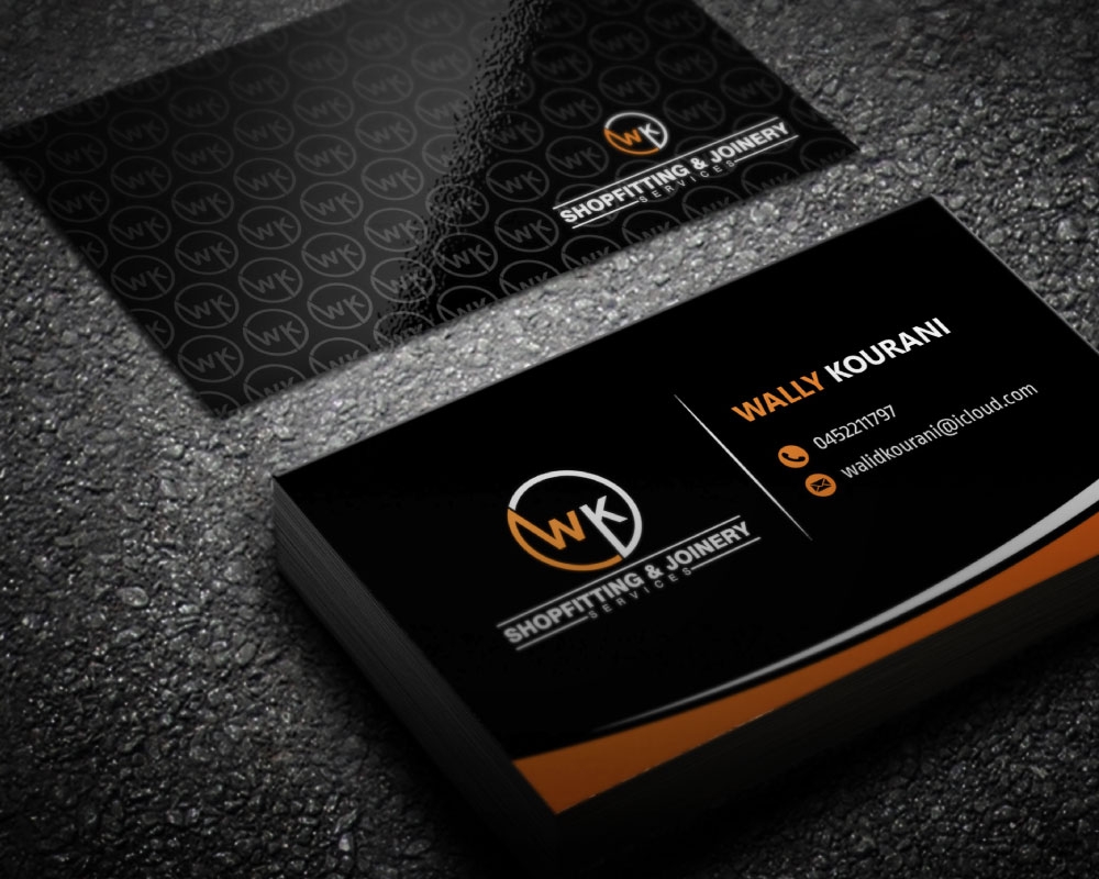 wk shopfitting & joinery services  logo design by Boomstudioz