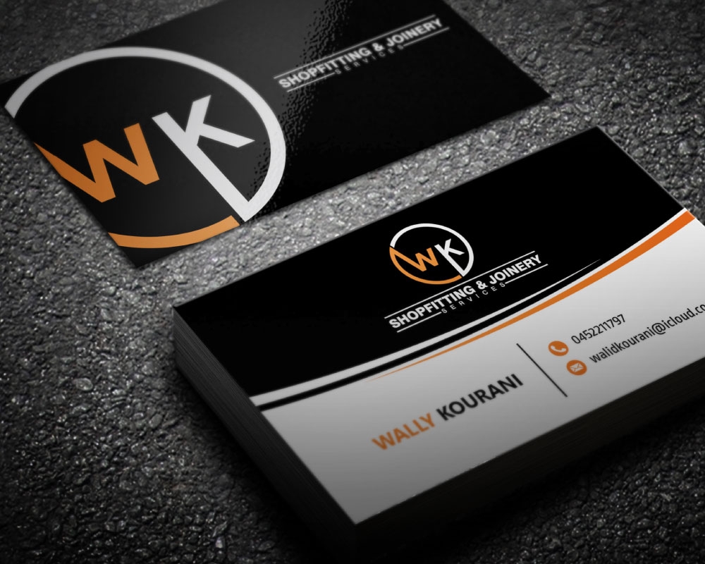 wk shopfitting & joinery services  logo design by Boomstudioz