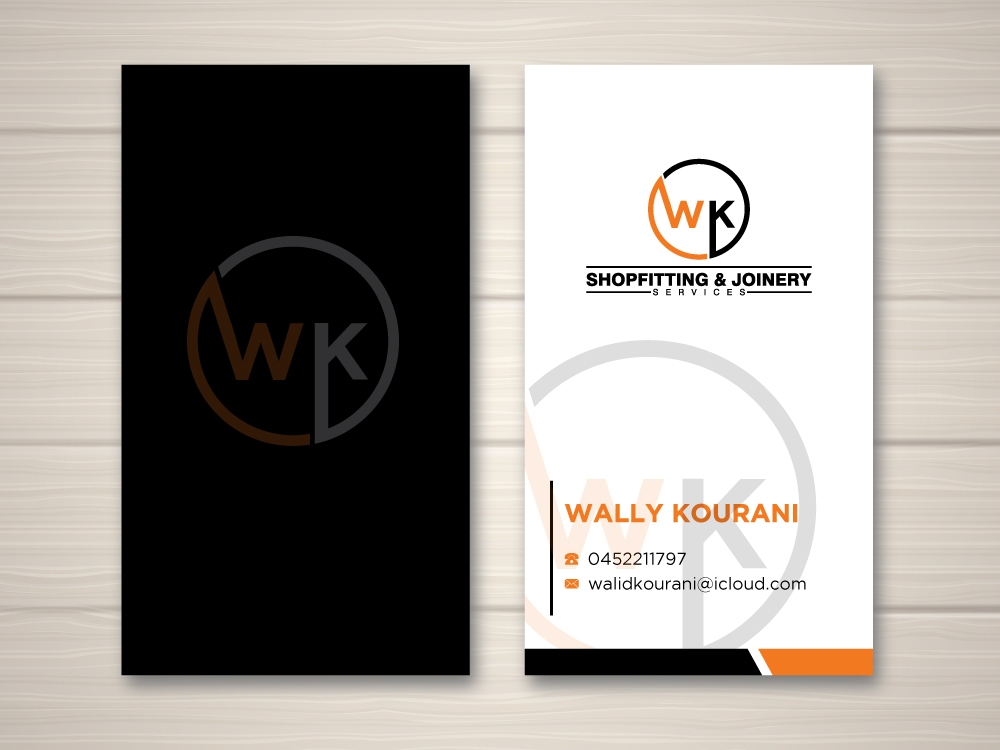 wk shopfitting & joinery services  logo design by labo