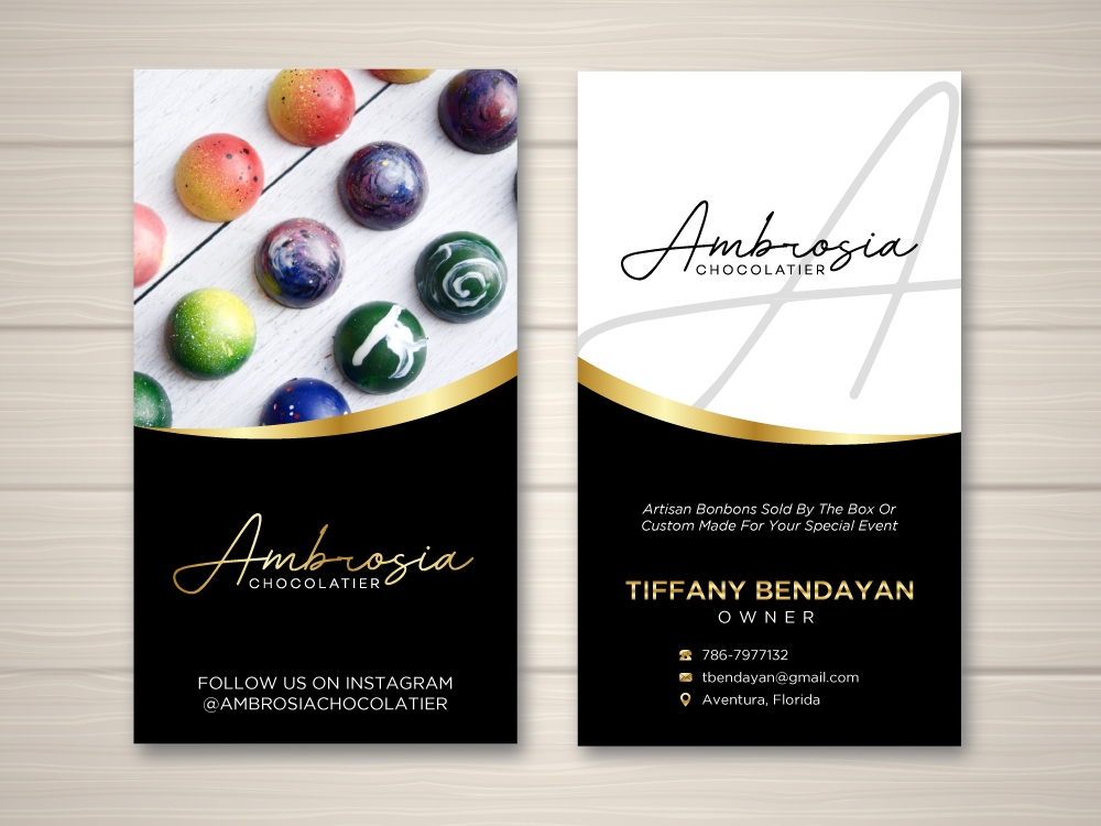 Ambrosia Chocolatier logo design by labo