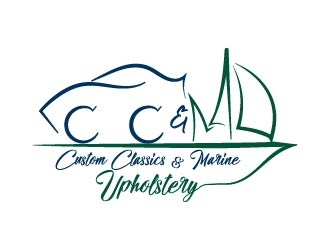 Custom Classics and Marine Upholstery  logo design by bulatITA