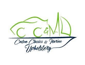 Custom Classics and Marine Upholstery  logo design by bulatITA