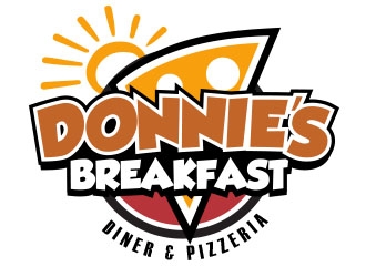 Donnie’s Breakfast Diner & Pizzeria logo design by Vincent Leoncito